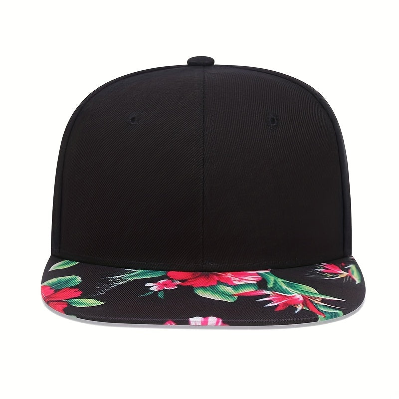 Men's Flower Brim Multicolor Hip Hop Snapback Sun Cap