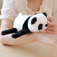Panda Plush Toy Bracelet Soft & Stuffed Animal Wristband with Golden Accents