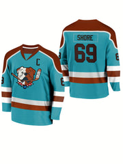 Men's Dog Pattern Long Sleeve Ice Hockey Jersey 69
