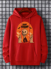 Cartoon Skull Graphic Hoodie Halloween Style Hooded Shirt