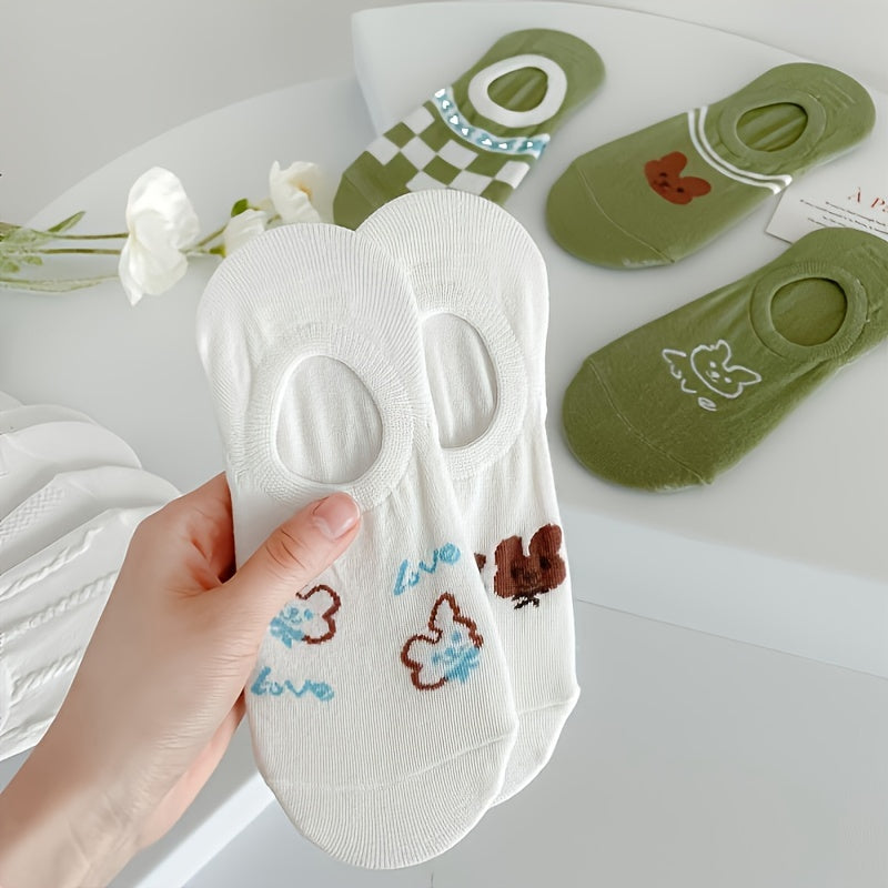 Green Soft Carbon Invisible Boat Socks Women's