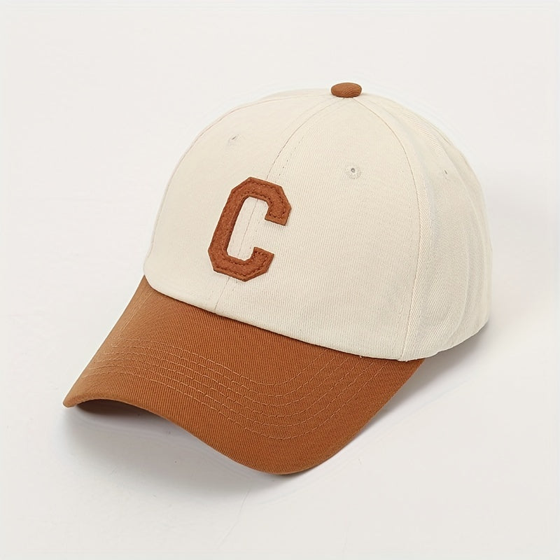 Men's Cotton Baseball Cap with Letter Embroidery