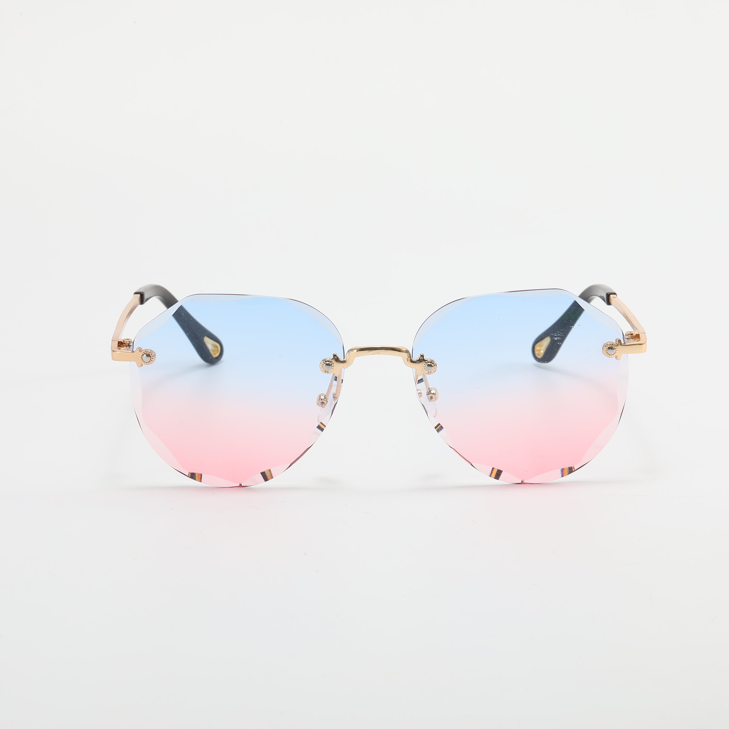 Ombre Rimless Sunglasses Gradient UV400 Sun Shades for Beach Vacation
