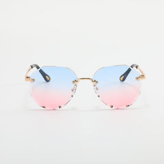 Ombre Rimless Sunglasses Gradient UV400 Sun Shades for Beach Vacation