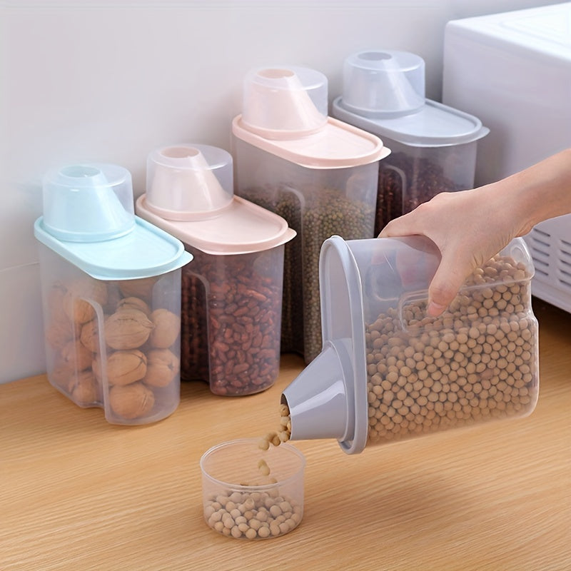Transparent Plastic Rice Bucket Food Storage Jars