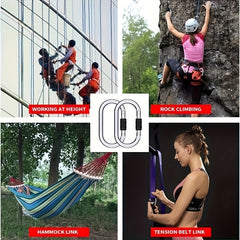 4pcs Metal Keychain Buckle Anti Rust Carabiner For Hammock Hiking Camping