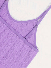 Solid Textured Bra & Panties Set Full Coverage Lingerie Women Underwear