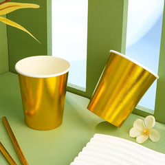 Golden Bronzing Party Disposable Paper Cups