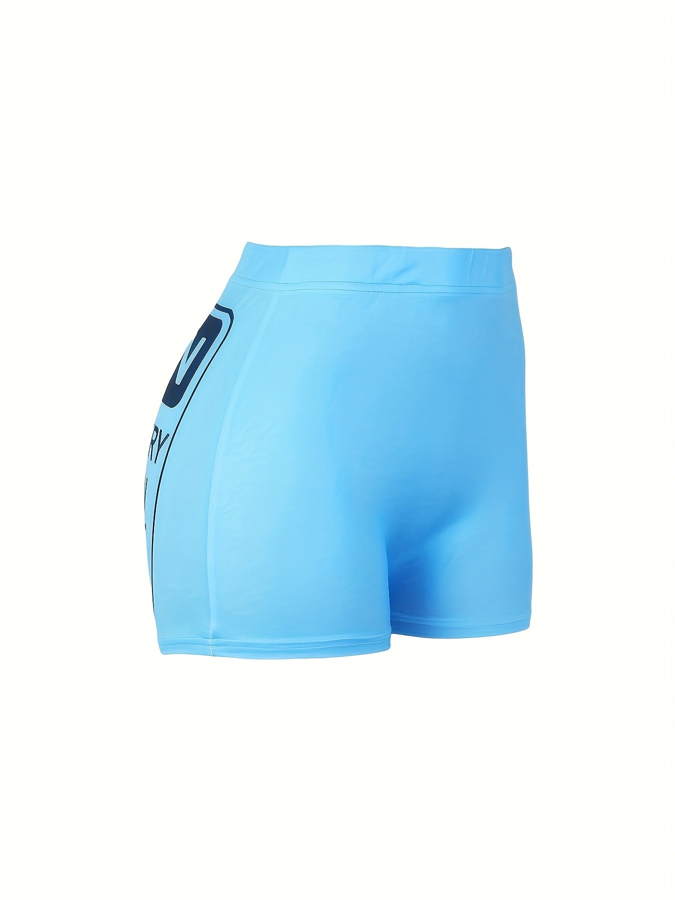 Funny Slogan Print Skinny Shorts