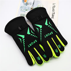 Men's Winter Cycling Gloves Windproof Warm Velvet Large Cotton Gloves