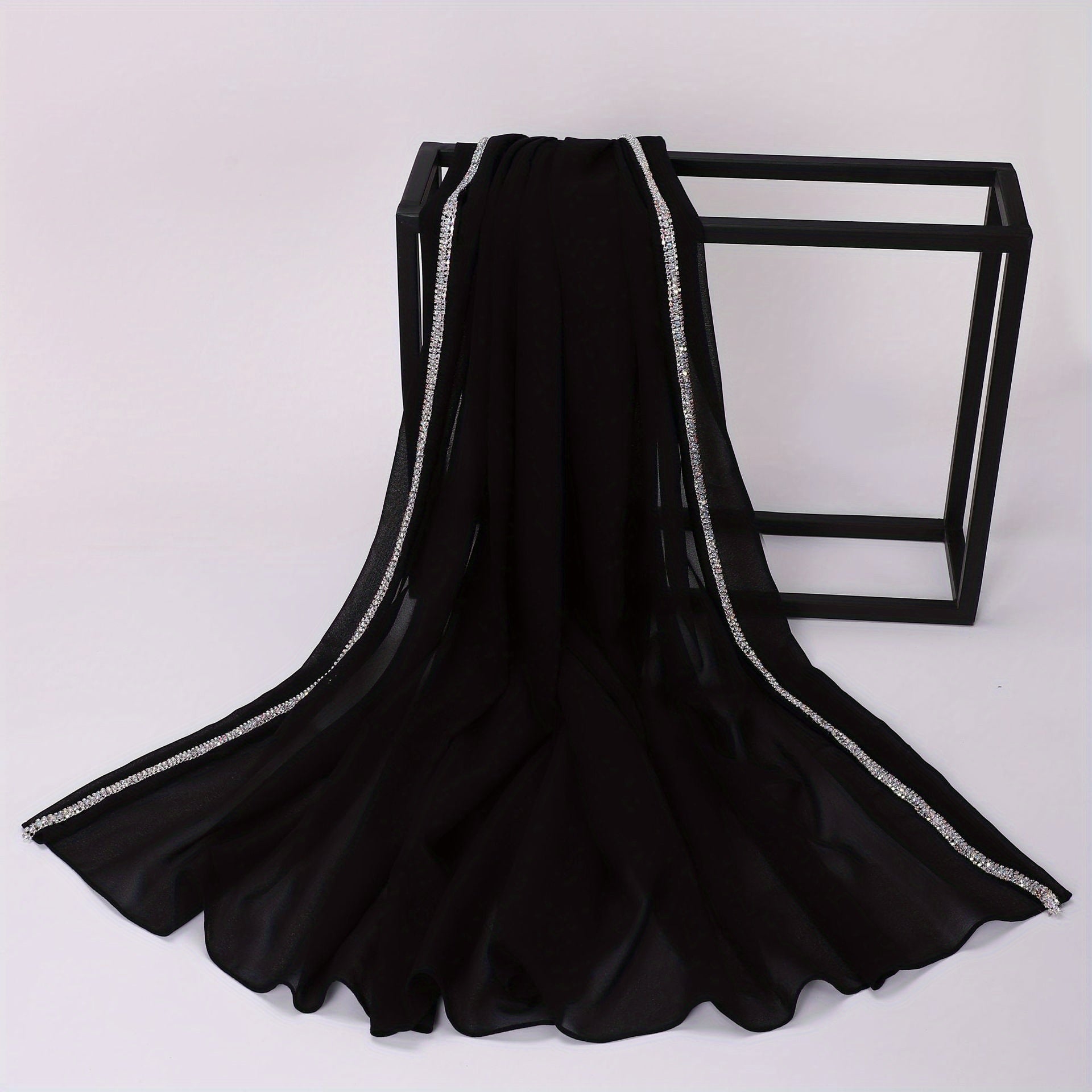 Faux Diamond Chiffon Scarf Turban for Girls