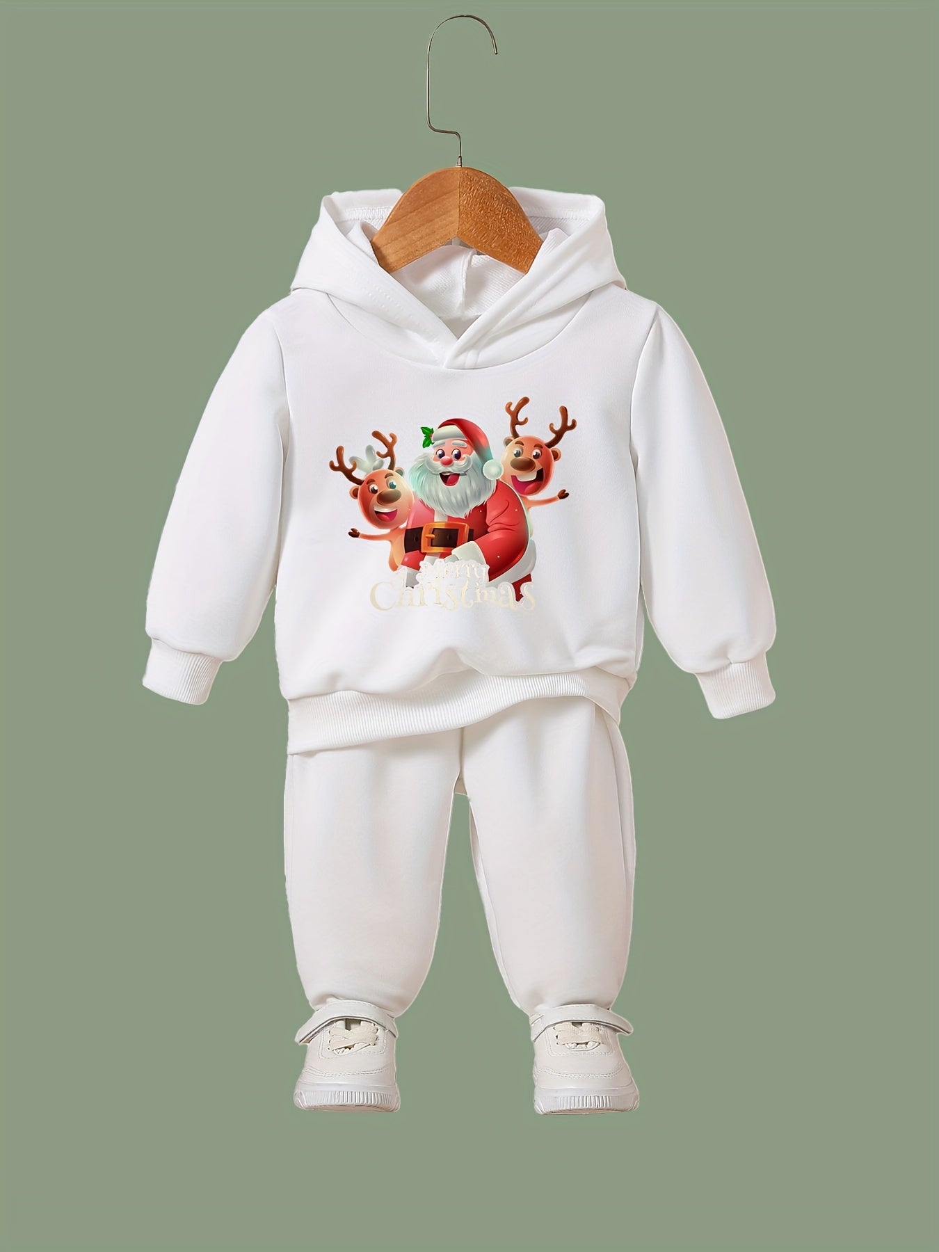 Girls 2pc Santa Claus Hooded Sweatshirt & Sweatpants Set