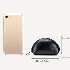 Small Leather Coin Purse Zipper Storage Bag