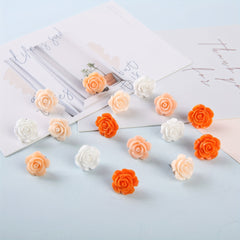 60pcs Gradient Rose Flower Push Pins for School Home Office