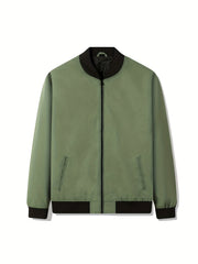 Men's Lightweight Baseball Collar Zipper Jacket Coat