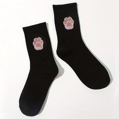 Cartoon Cat Claw Print Socks Women's Stockings