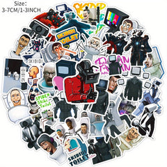 50pcs Toilet Man And Monitor Doodle Stickers - DIY Creative Toys
