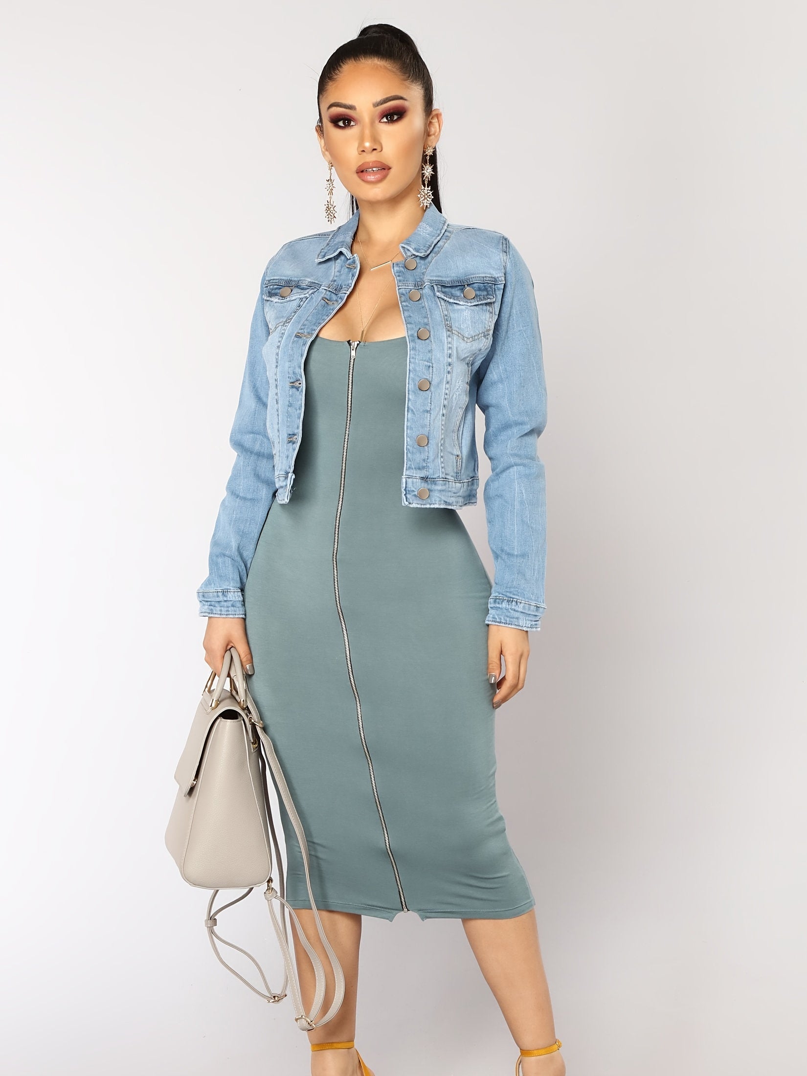 Long Sleeves Denim Coats Single Breasted Button Flap Pockets Lapel Denim Jackets