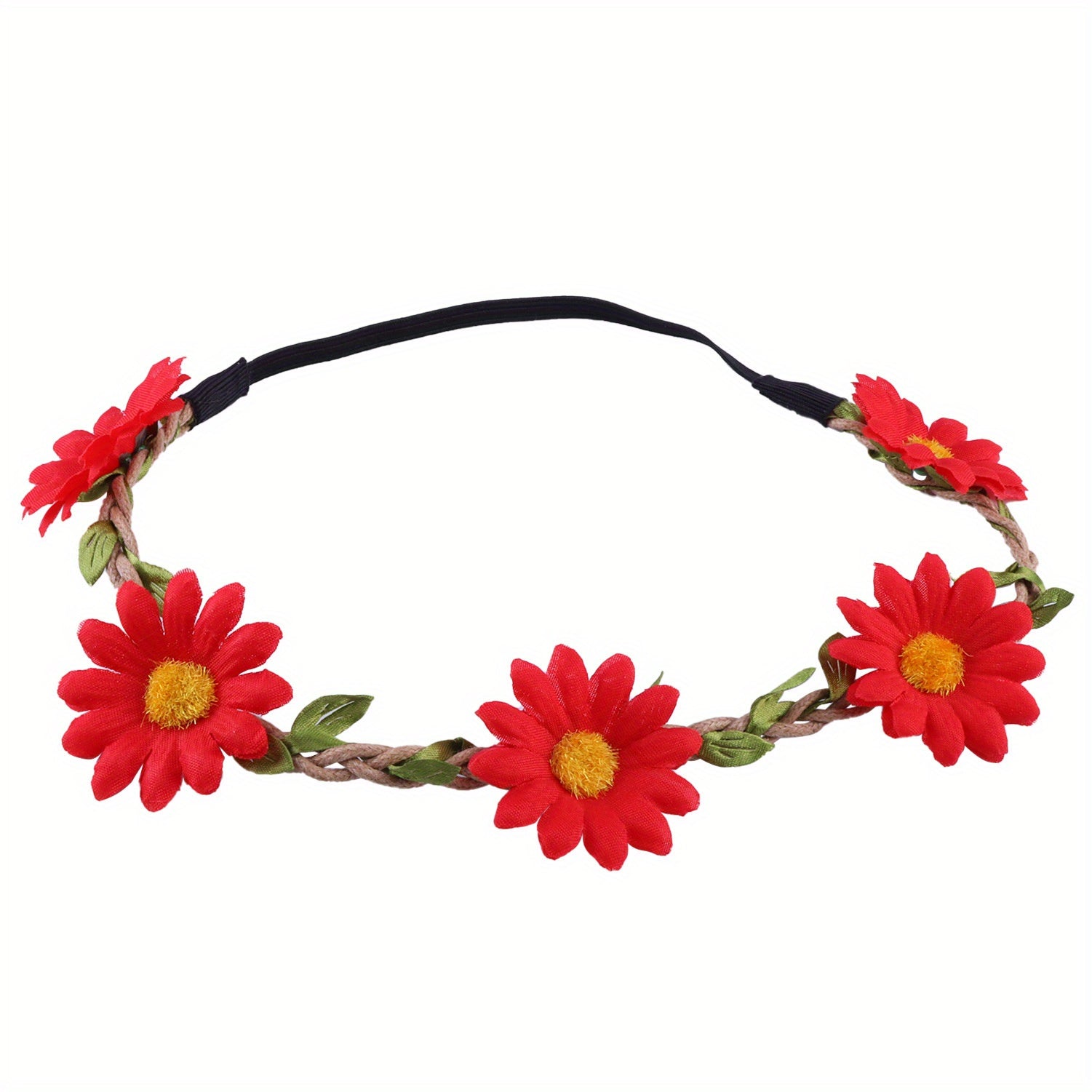 Girls Sunflower Headband Multicolor Floral Wreath for Wedding