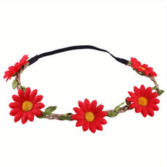 Girls Sunflower Headband Multicolor Floral Wreath for Wedding
