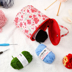 Mini Yarn Storage Bag Round Knit Bag Yarn Drum Box for Yarn Ball Crochet