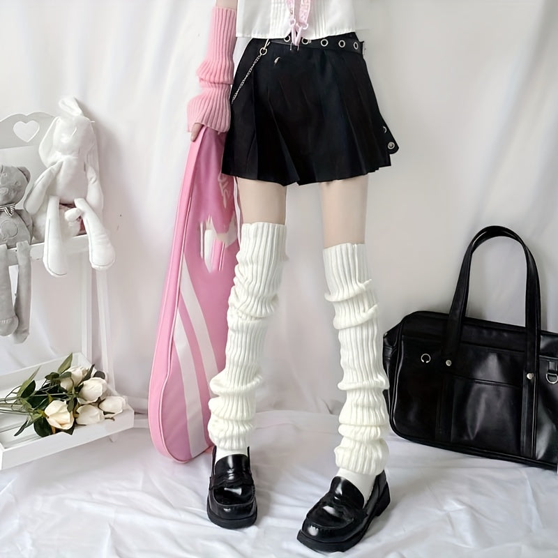 Rib Knit Leg Warmers Harajuku Style Socks