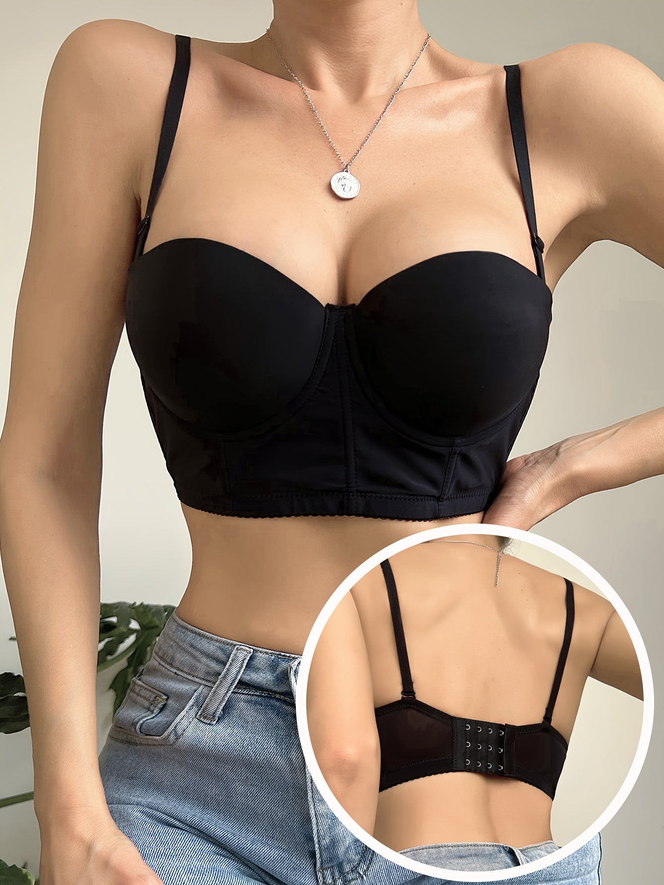 Comfy Push Up Bra Women's Lingerie Solid T Shirt Bra