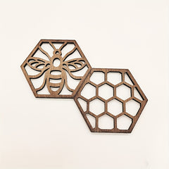 Honeycomb Bee Wooden Ornament Creative Honeycomb Coaster Pendant Crafts