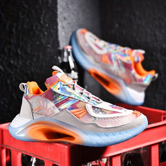 Men's Athletic Lace-Up Sneakers Glow-In-The-Dark