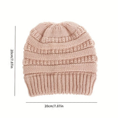 Warm Ponytail Knitted Hat for Winter