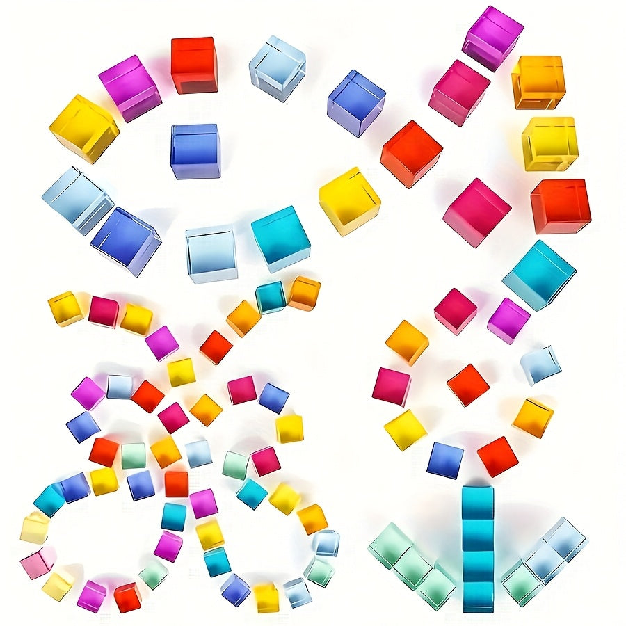 Acrylic Building Blocks Bright Transparent Cubes for Creative Play
