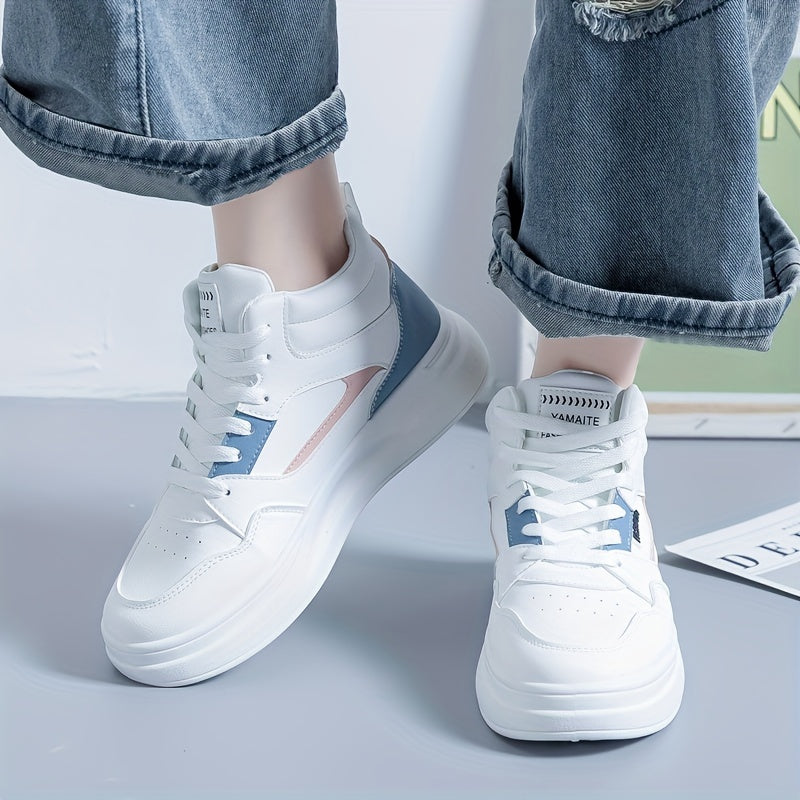 Women's Chunky High Top Sneakers Non Slip Lace Up Casual Shoes