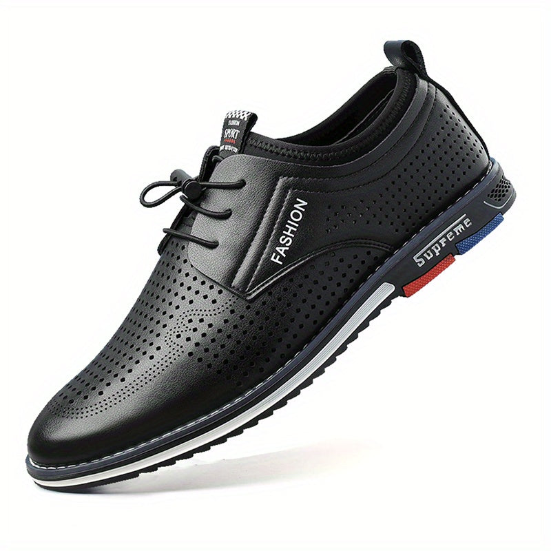 Men's Derby Shoes With Ventilation Holes Lace-Up Front
