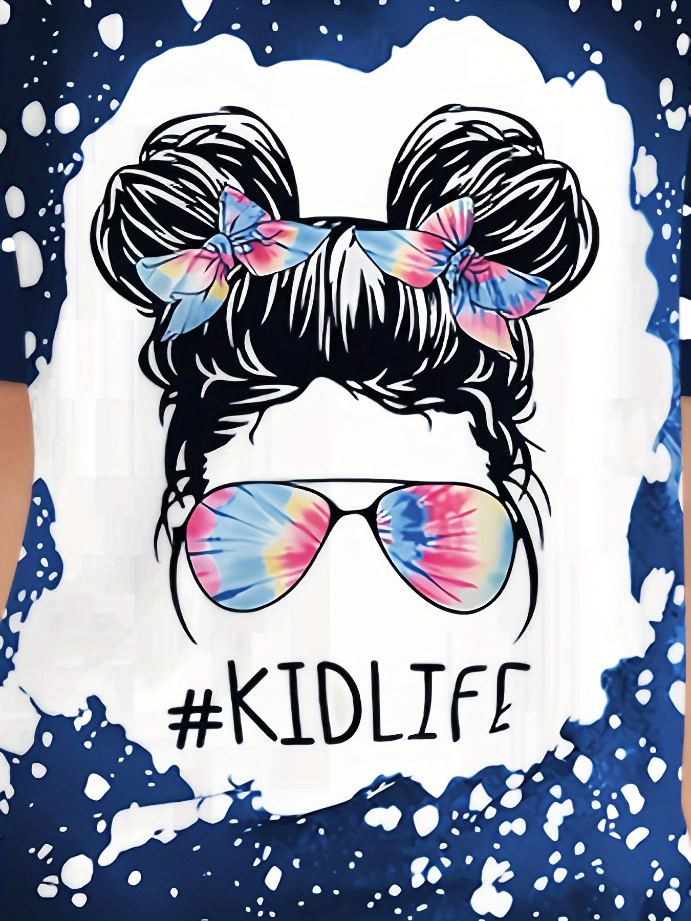 Sunglasses Girl Print Short Sleeve T shirt - Girls Summer Clothes