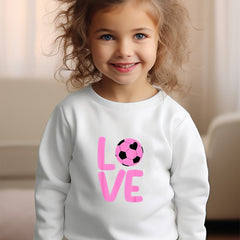 Girls Love Pattern Crew Neck Sweatshirt for Spring Fall