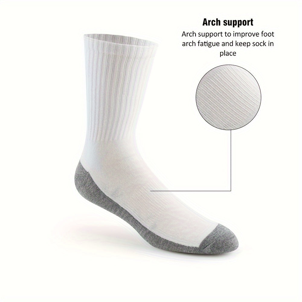 ACEFINE 12-Pair Men's Crew Socks Breathable Athletic Casual Block Socks
