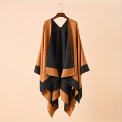 Cashmere Shawl Solid Warm Blanket Open Front Poncho Cape Casual Outdoor Shawl