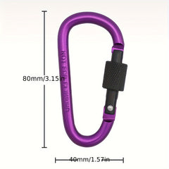2pcs Colorful D-shaped Aluminum Alloy Hook With Lock For Camping