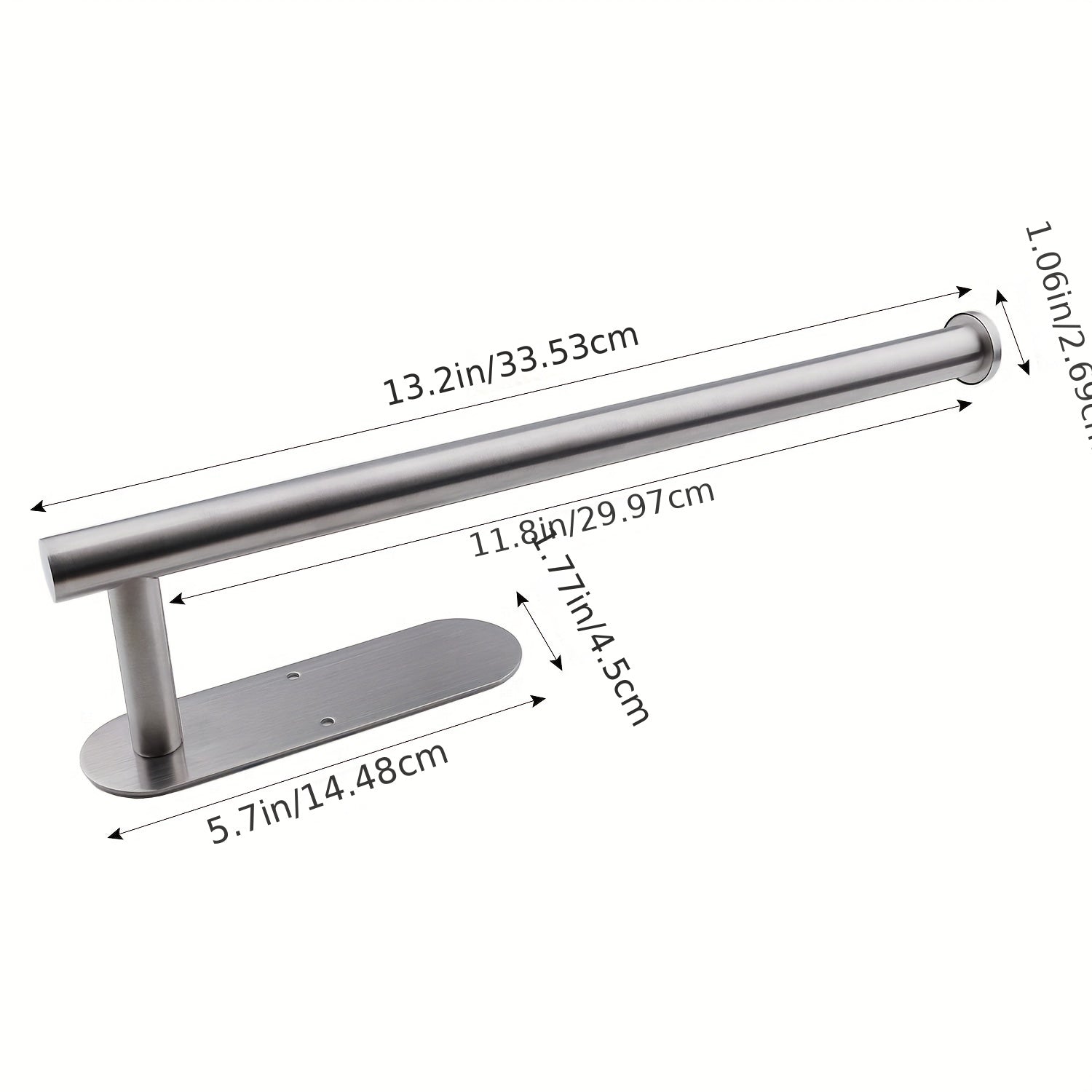 Paper Towel Holder Under Cabinet Self Adhesive Stainless Steel