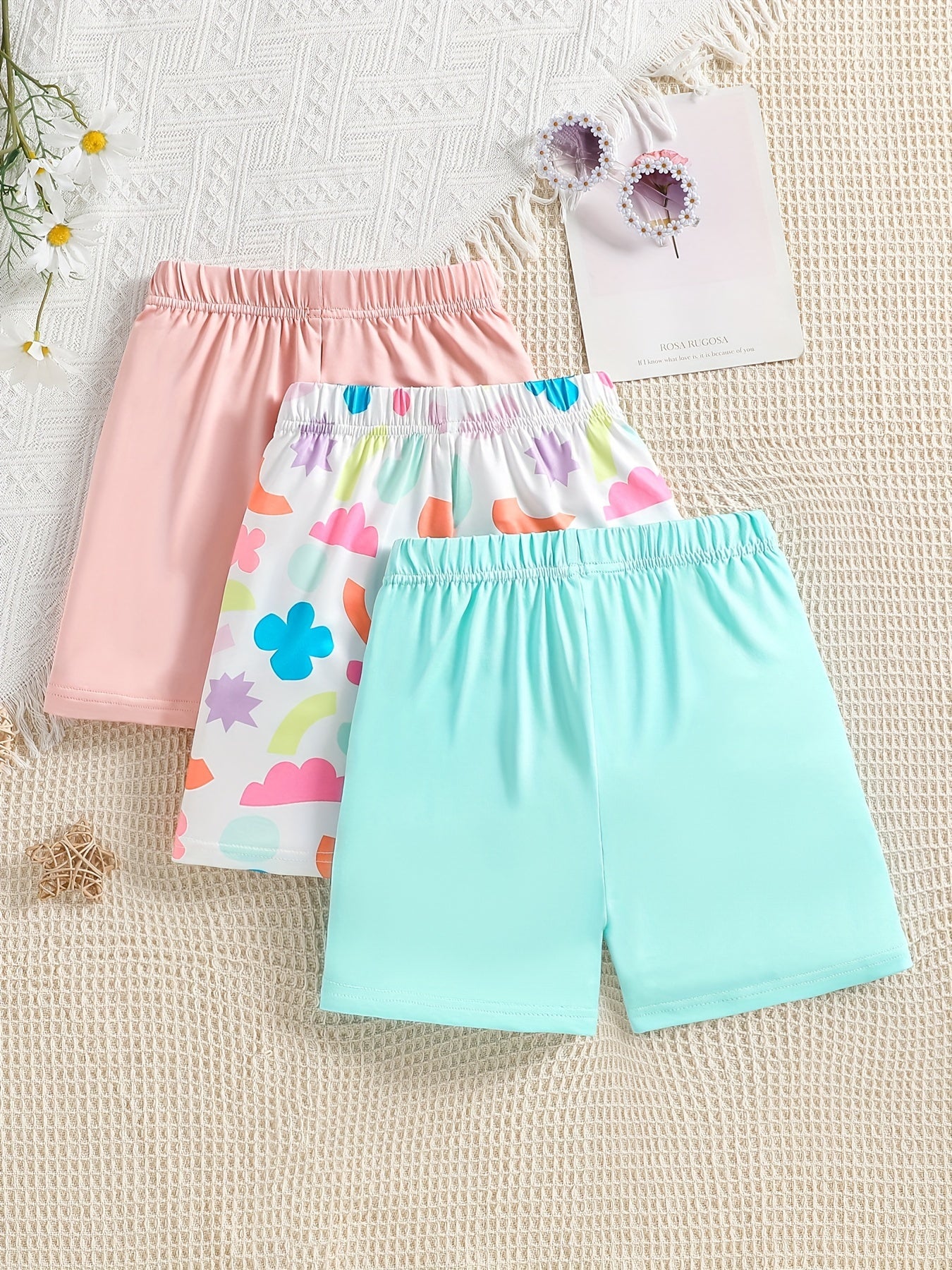 Floral Tie Dye Casual Biker Shorts For Toddler Kid Girls Summer