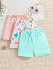 Floral Tie Dye Casual Biker Shorts For Toddler Kid Girls Summer