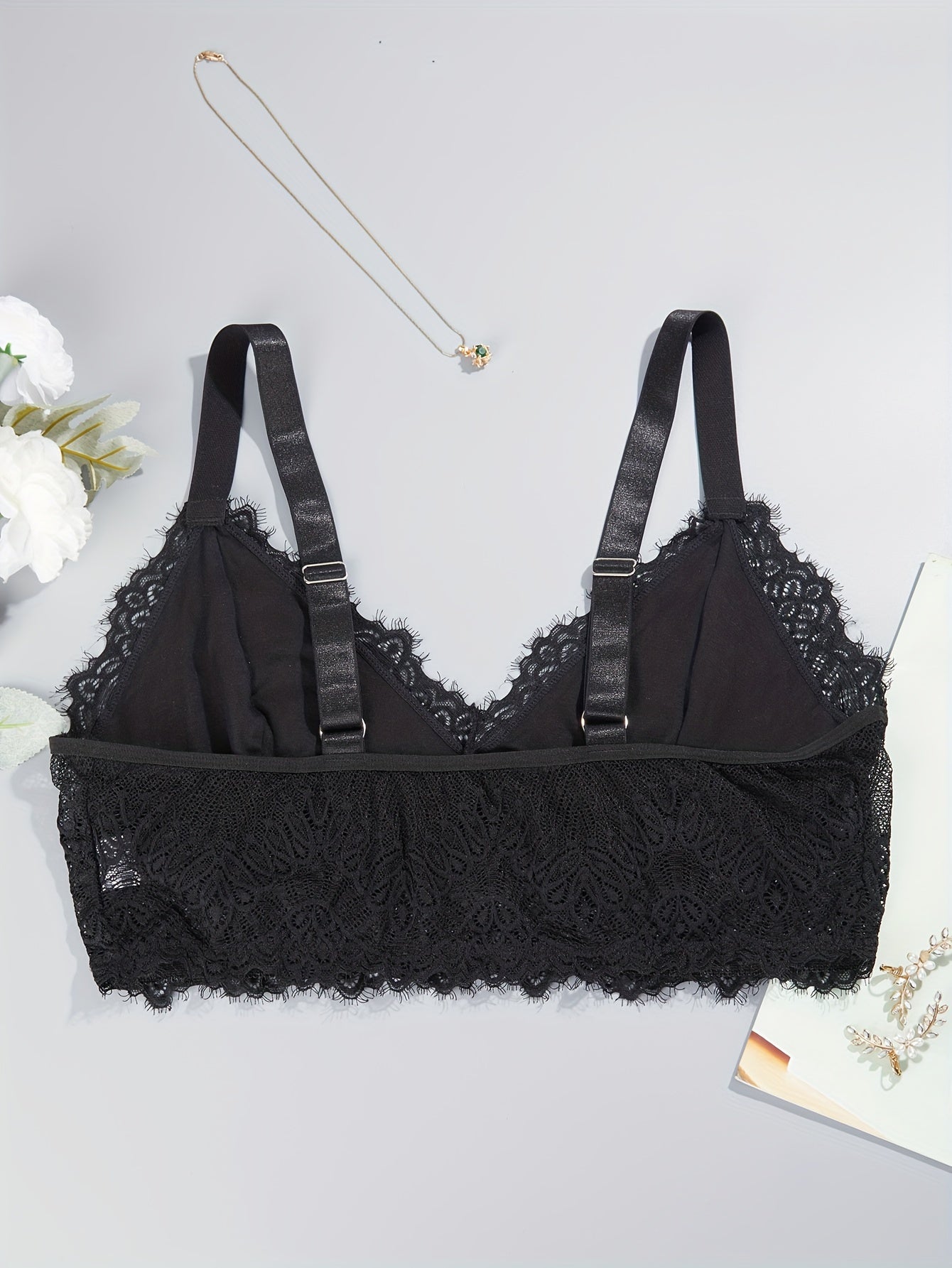 Sexy Bra Women's Plus Eyelash Lace Full Cover Bralette