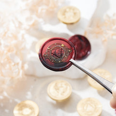 Exquisite Mermaid Pattern Fire Lacquer Brass Seal