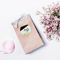 500pcs Thank You Stickers Pink Geometric Pattern Seal Labels