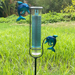 Dolphin Rain Gauge Frost Proof Outdoor Metal Frame
