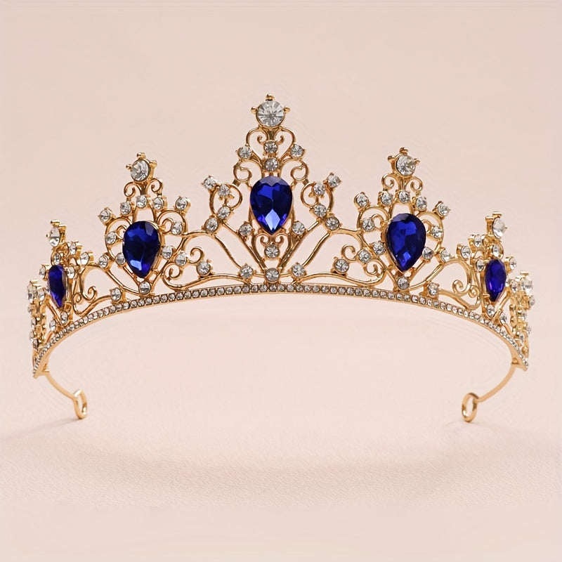 Baroque Style Crystal Rhinestone Crown Head Jewelry