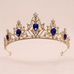 Baroque Style Crystal Rhinestone Crown Head Jewelry
