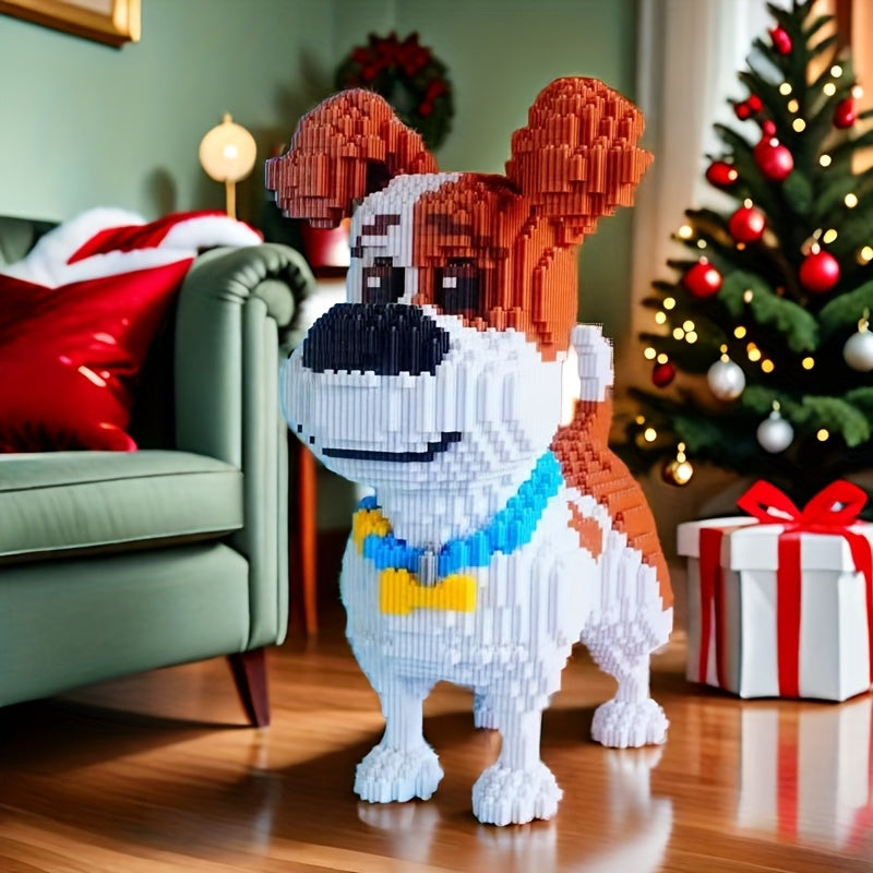 Dog Building Blocks Adorable DIY Puzzle Brown Interlocking Blocks