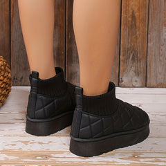 Waterproof Faux Leather Winter Boots Non Slip Snow Boots
