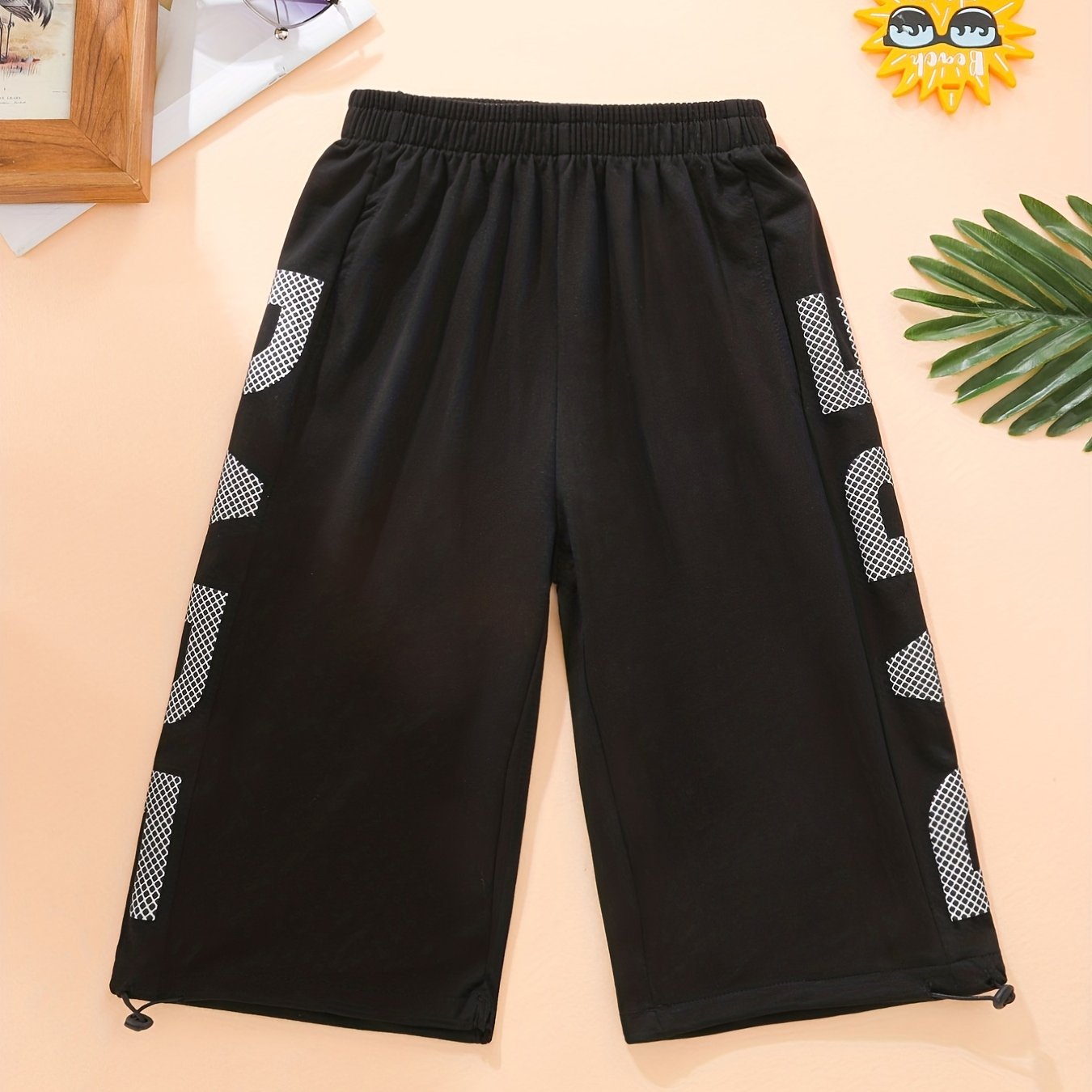 Toddler Boys Letter Graphic Casual Sports Elastic Waist Shorts